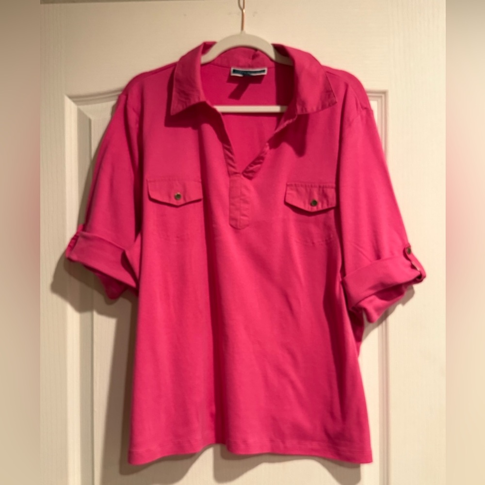 Karen Scott Medium 3xl short sleeve T-shirt Cotton with collar